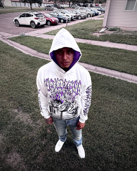 Angel Purple Satin Hoodie