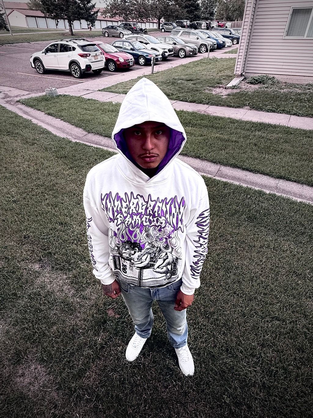 Angel Purple Satin Hoodie