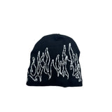 satin Beanie Flame Beanie