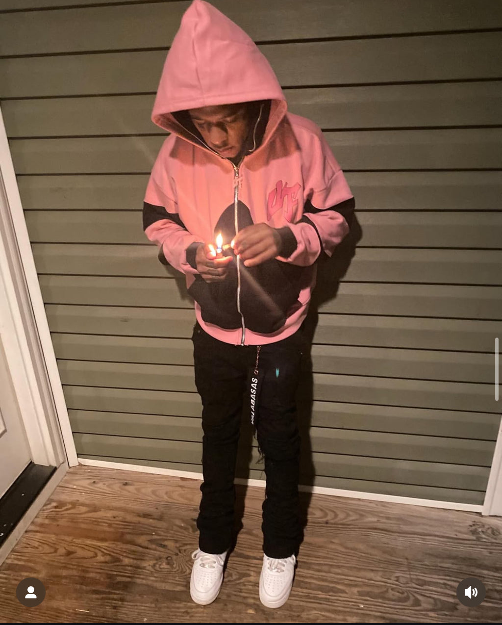 Pink masked vision hoodie 