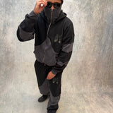 black full zip tracksuit